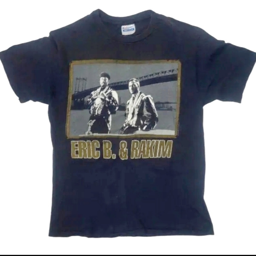 VTG Y2K Eric B Rakim L Paid In Full 1988 Concert Faded Black TShirt Hip-Hop Rap